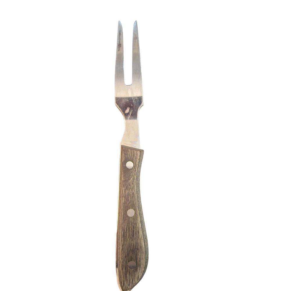 Leroux Emperor Steel Meat Carving Fork Stainless Japan Triple‎ Rivet Wood Handle